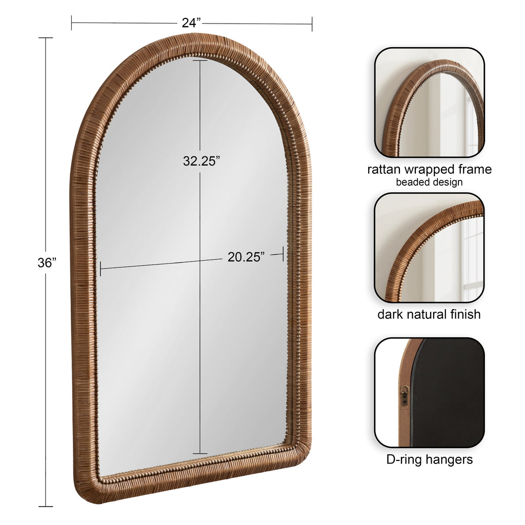 Rahfy Beaded Arch Framed Wall Mirror