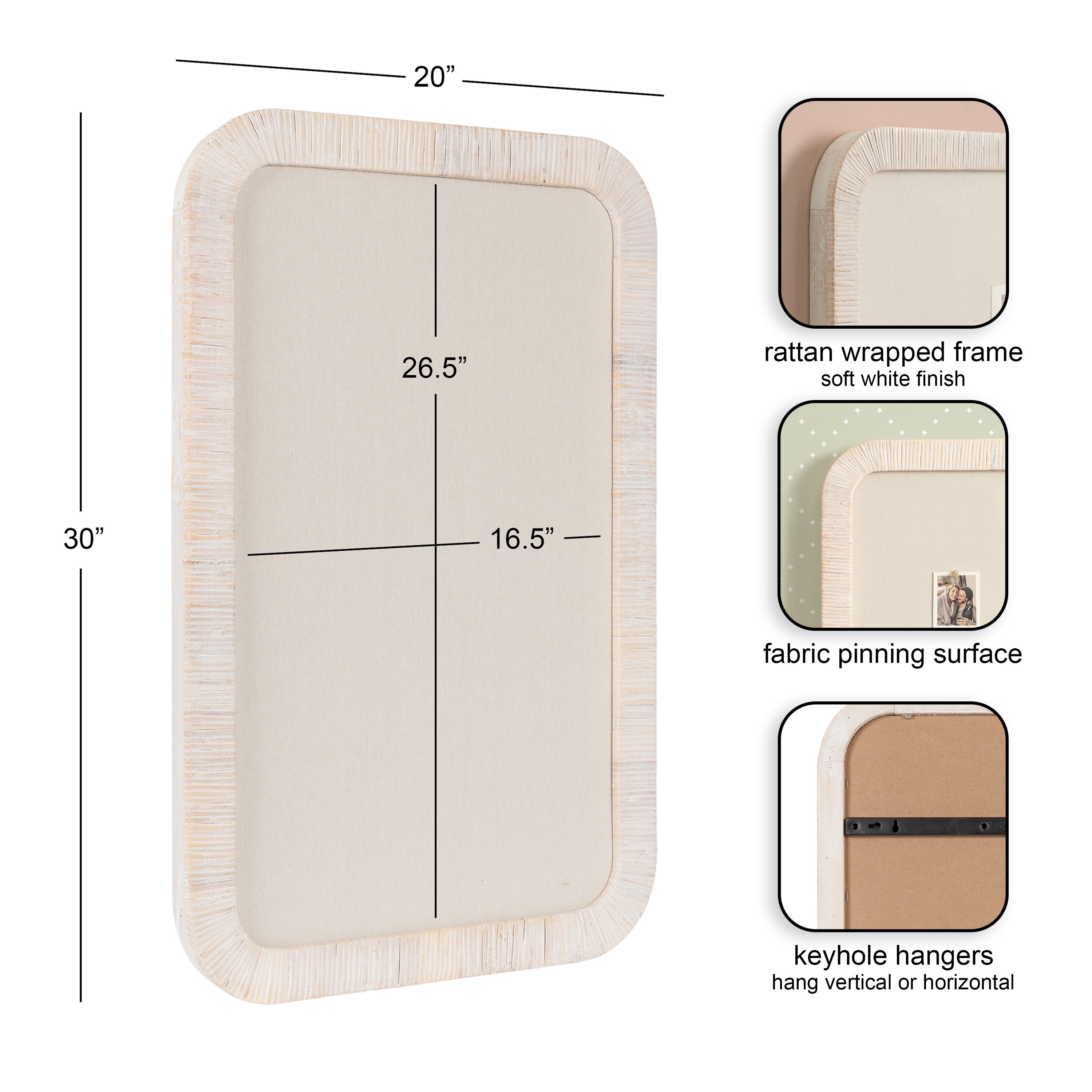 Rahfy Framed Fabric Pinboard