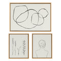 Sylvie Going in Circles and Minimalist Woman Framed Canvas Set by Teju Reval of SnazzyHues