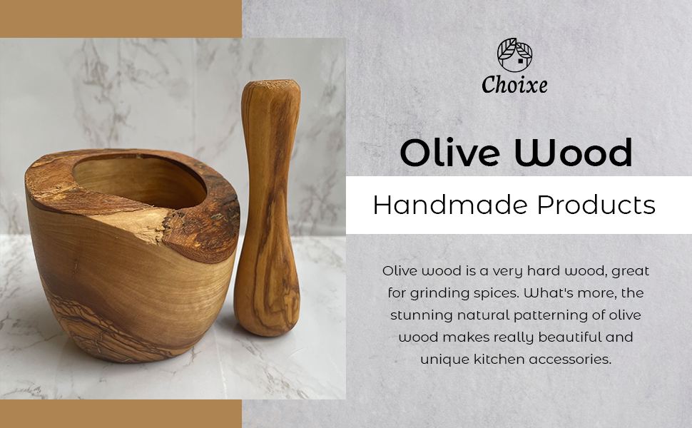 Olive Wood Mortar & Pestle