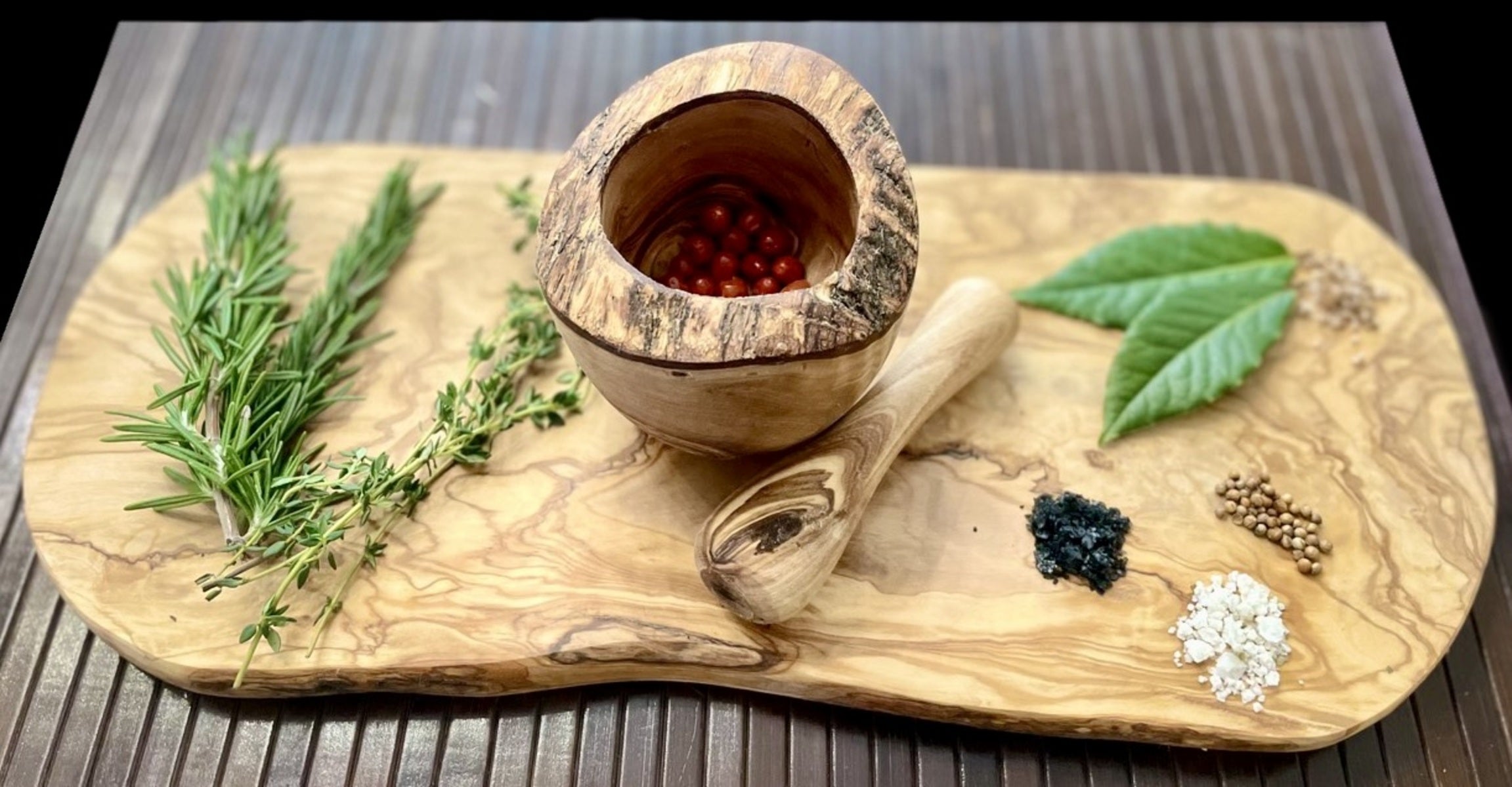 Olive Wood Mortar & Pestle