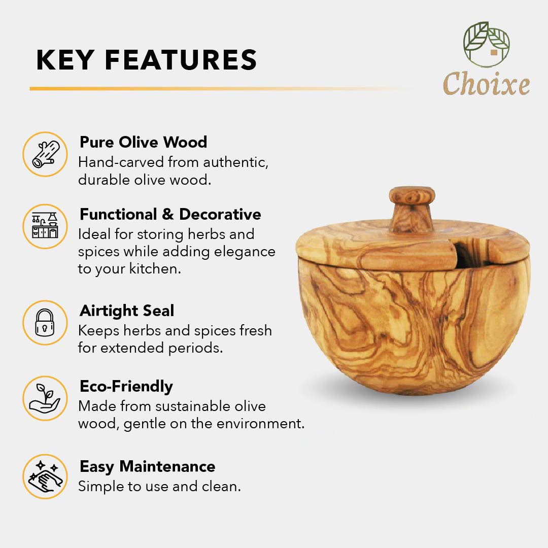 Olive Wood Spice Canister