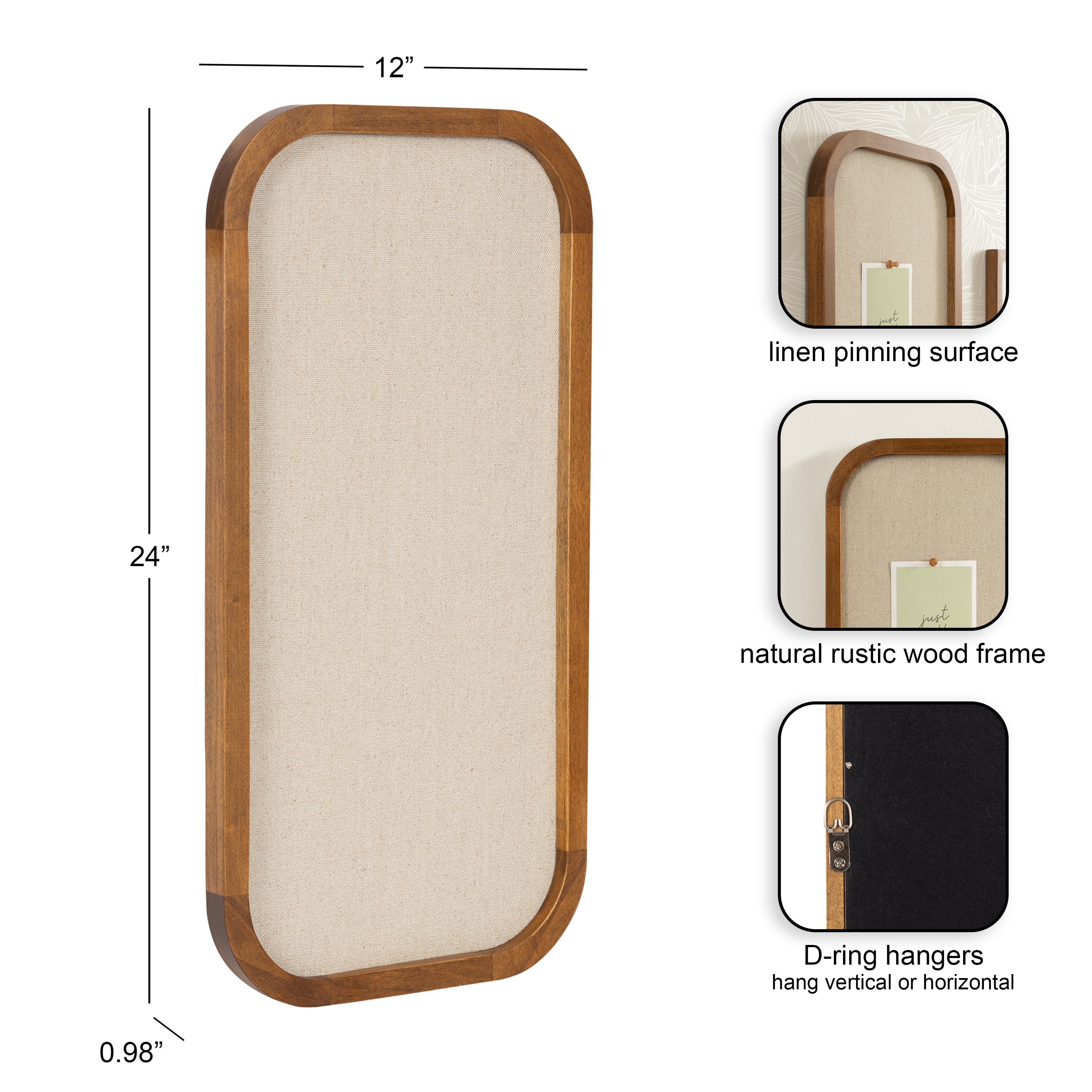 Hutton Wood Framed Fabric Pinboard