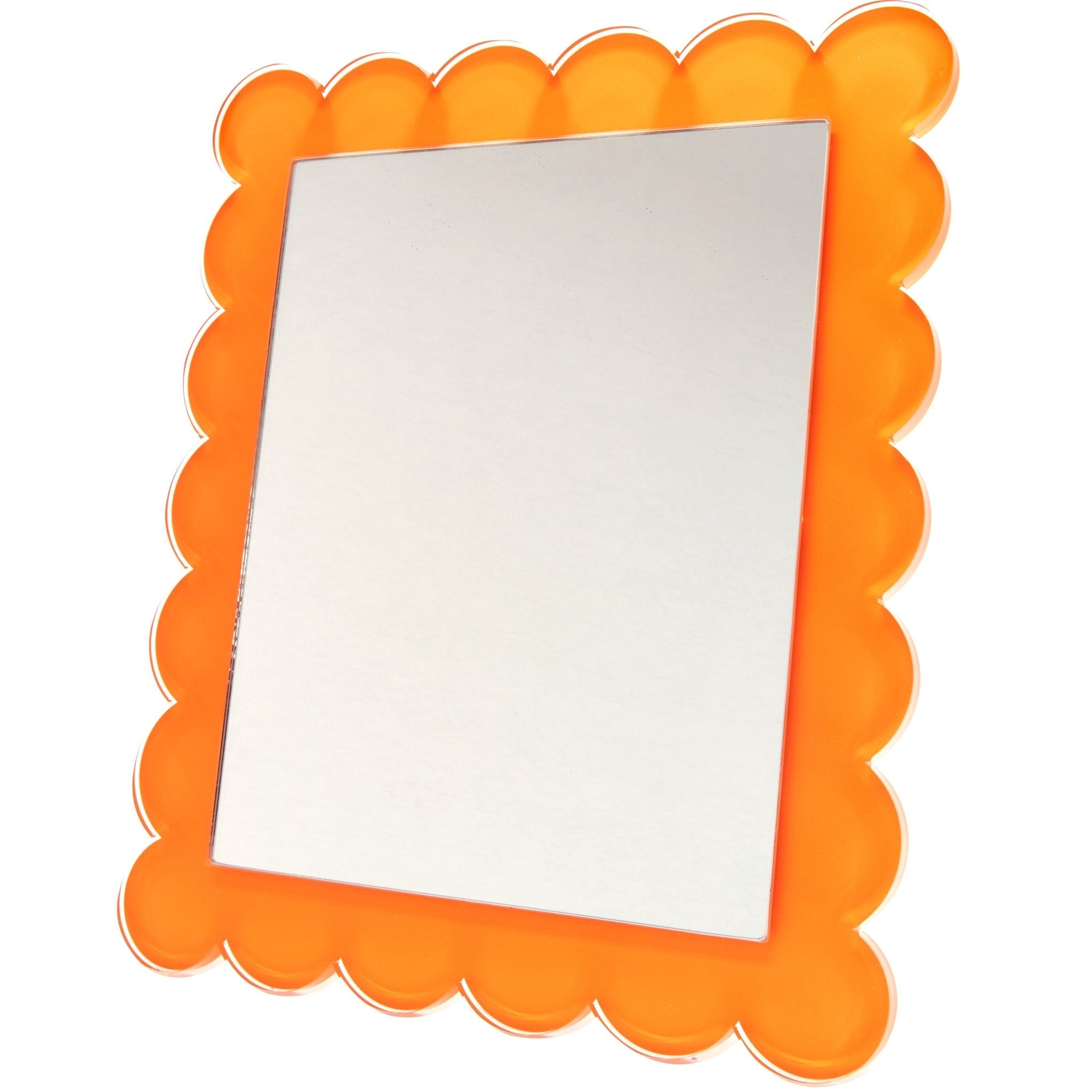 Orange Acrylic 11" x 13" Scallop Mirror