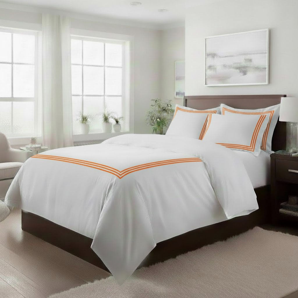500TC Cotton Sateen Triple-Embroidery Duvet Cover Set