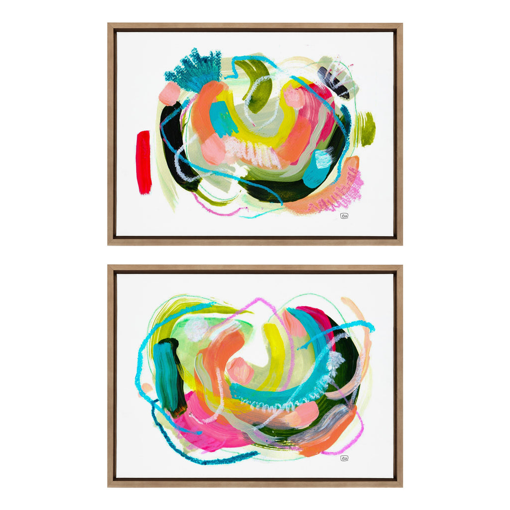 Sylvie Joy No 1 and 2 Framed Canvas Art Set by Erika Wynn