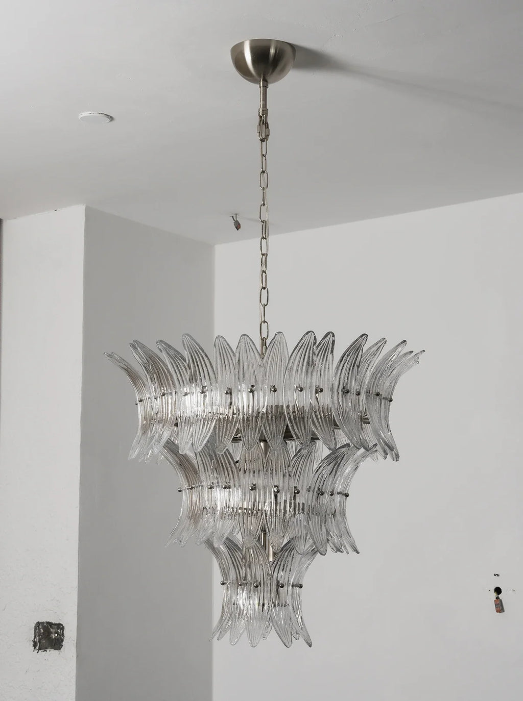 Palm Leaves Transparent Glass Chandelier