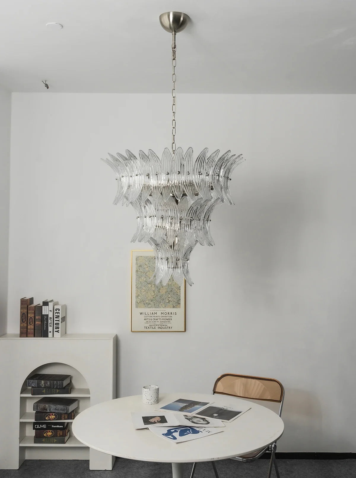 Palm Leaves Transparent Glass Chandelier