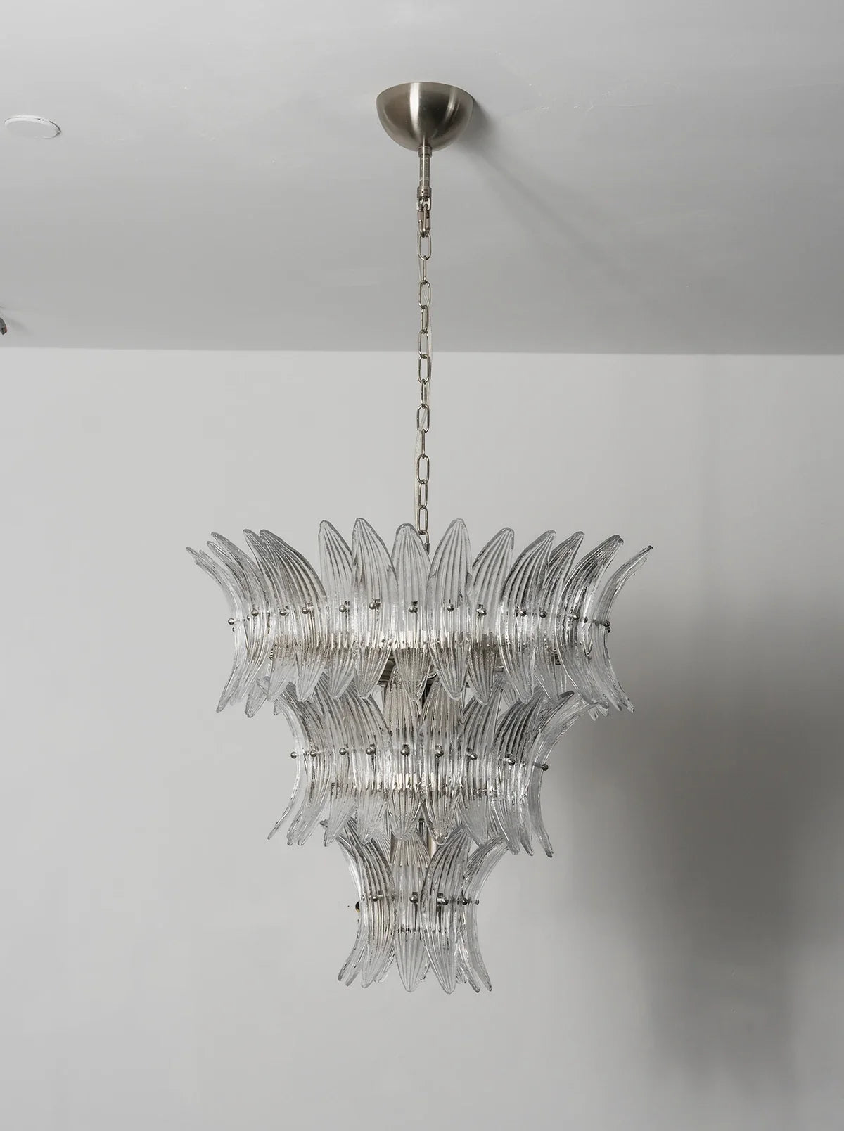 Palm Leaves Transparent Glass Chandelier