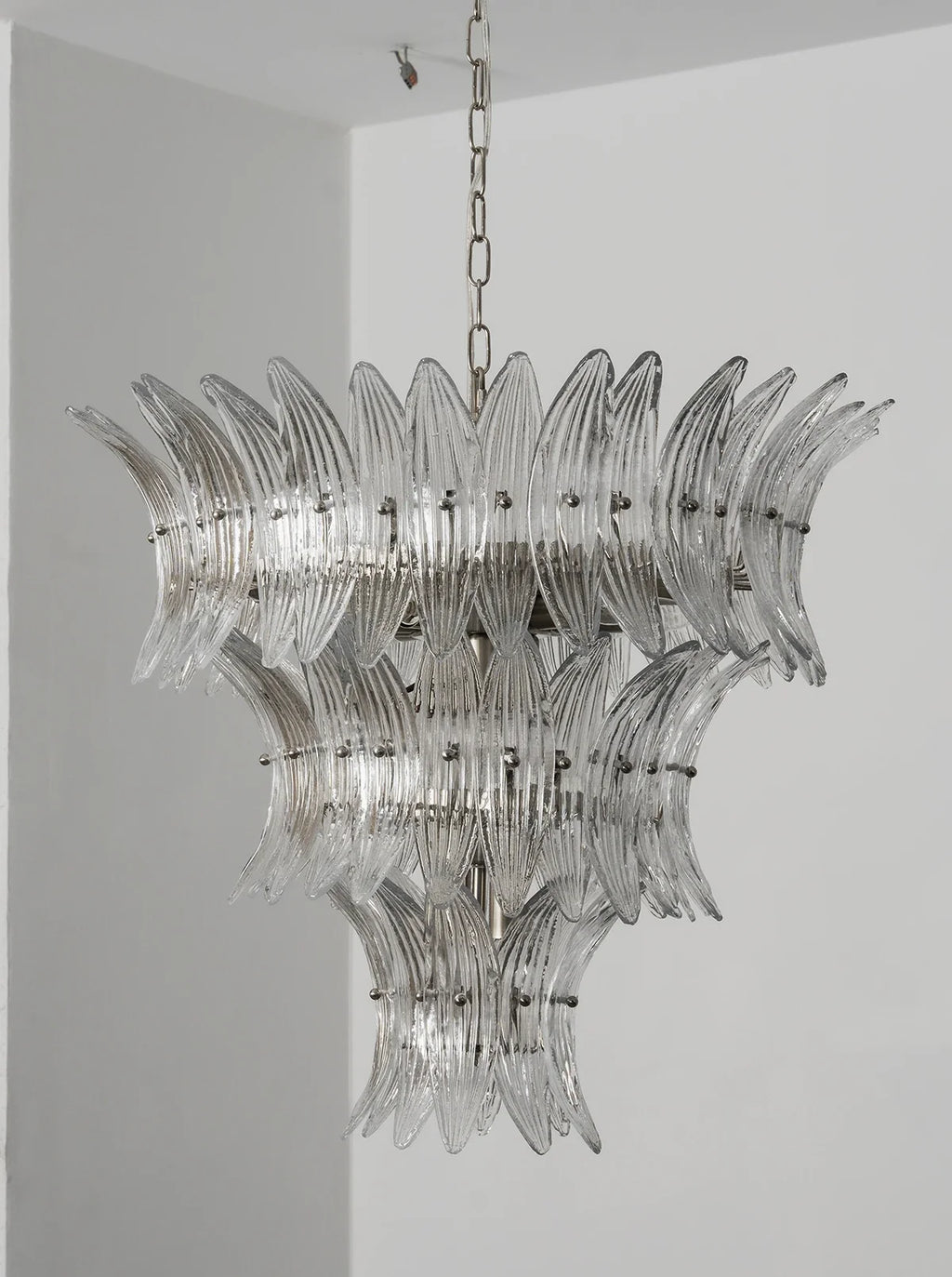 Palm Leaves Transparent Glass Chandelier