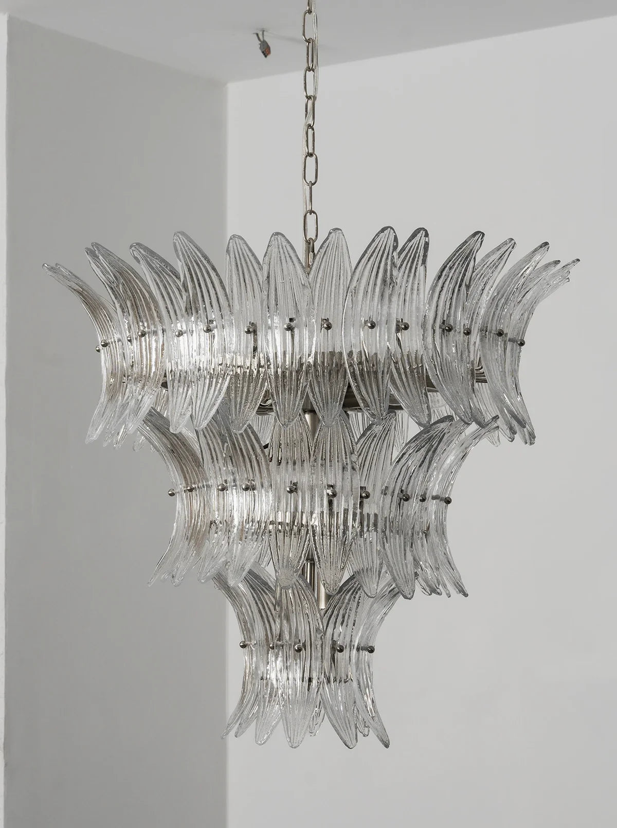 Palm Leaves Transparent Glass Chandelier