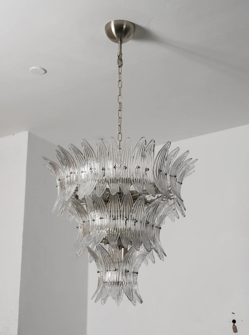 Palm Leaves Transparent Glass Chandelier