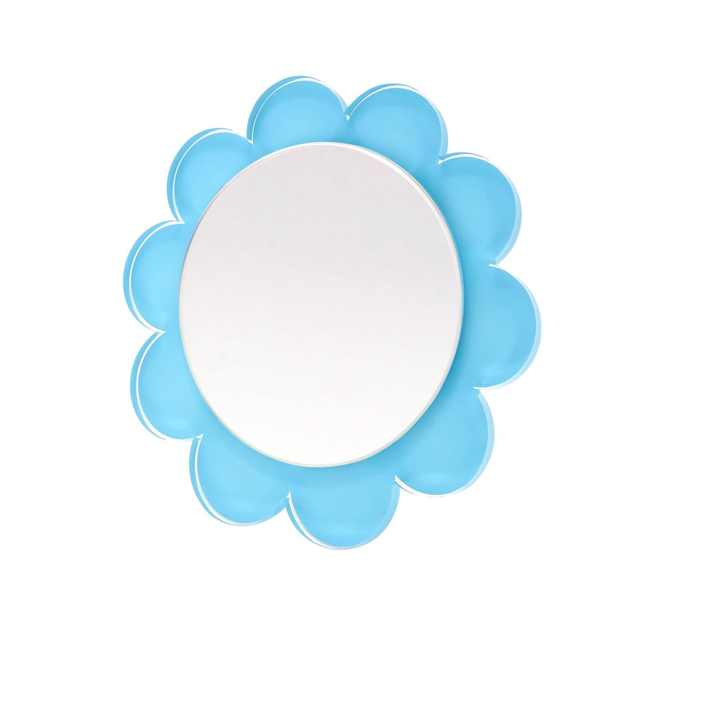 Pastel Blue Acrylic Daisy Mirror