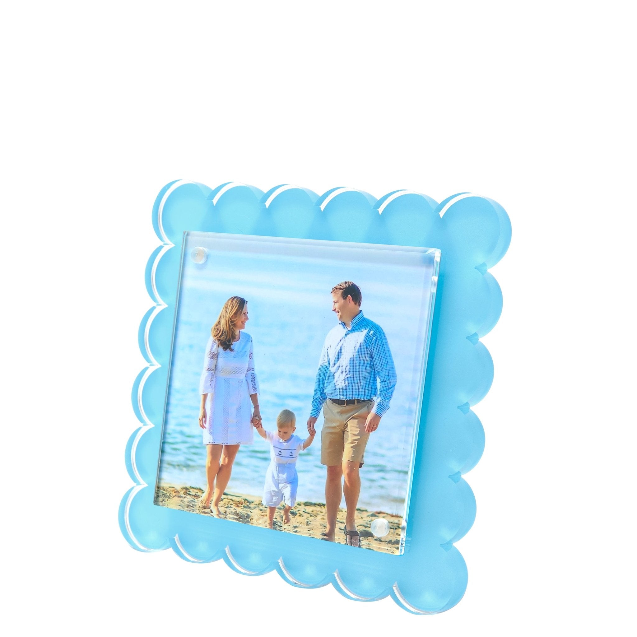 Pastel Blue Acrylic Square Scallop Frame