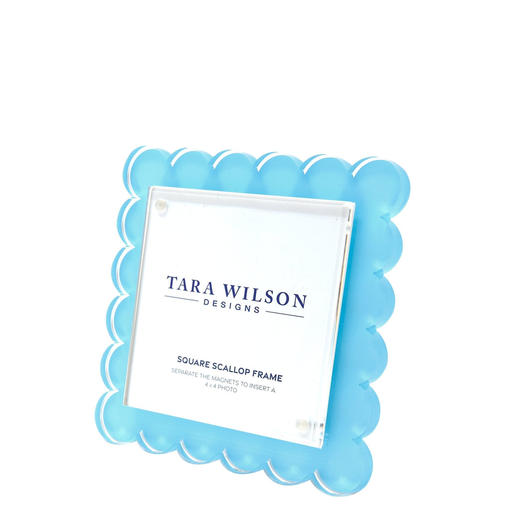 Pastel Blue Acrylic Square Scallop Frame