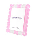 Pastel Pink & White Stripe Acrylic Scallop Frame