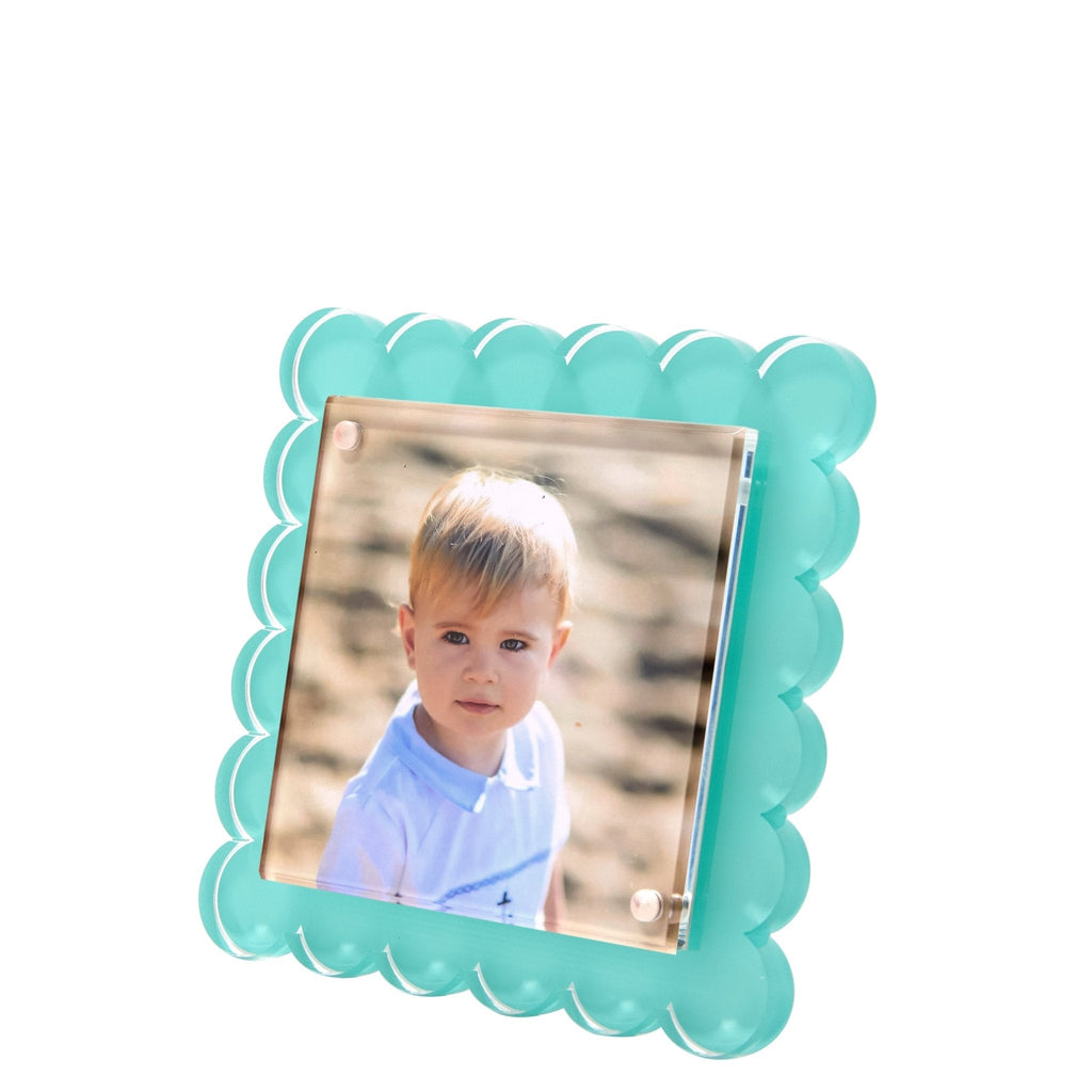 Pastel Turquoise Acrylic Square Scallop Frame
