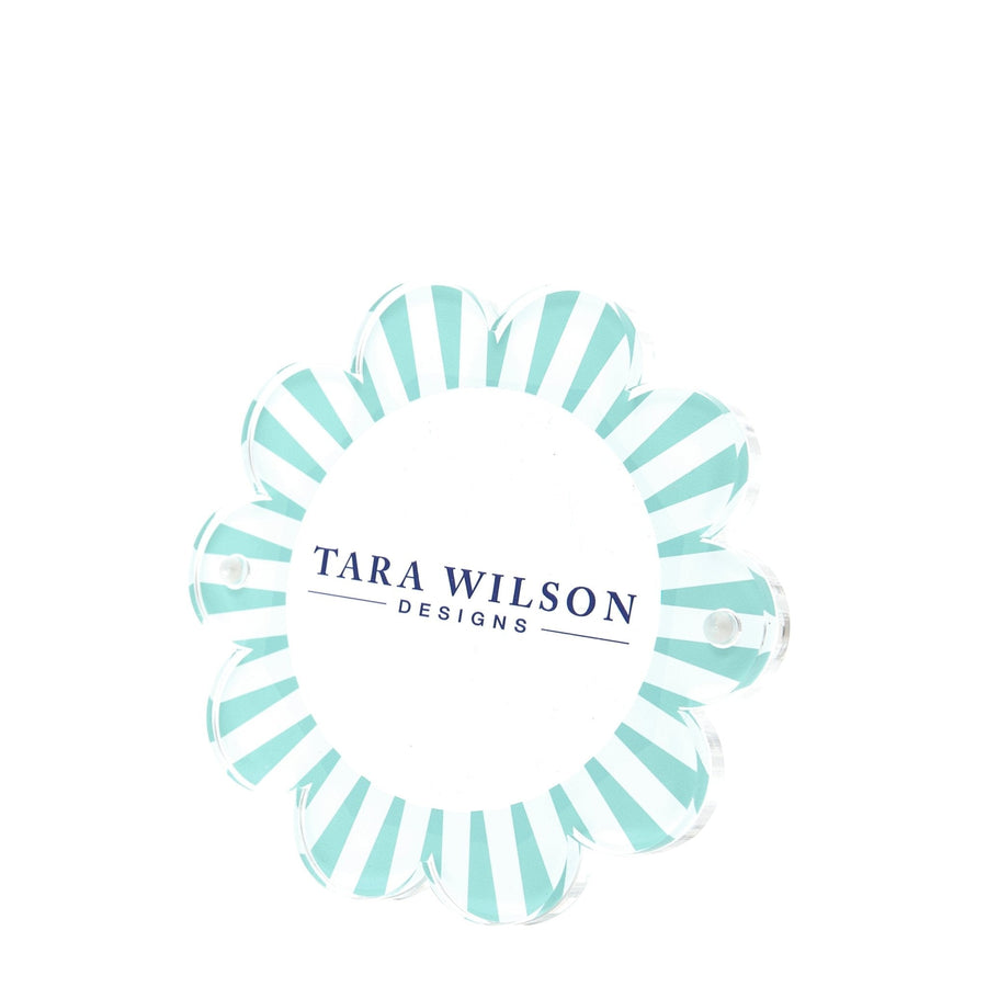 Pastel Turquoise & White Acrylic Daisy Frame