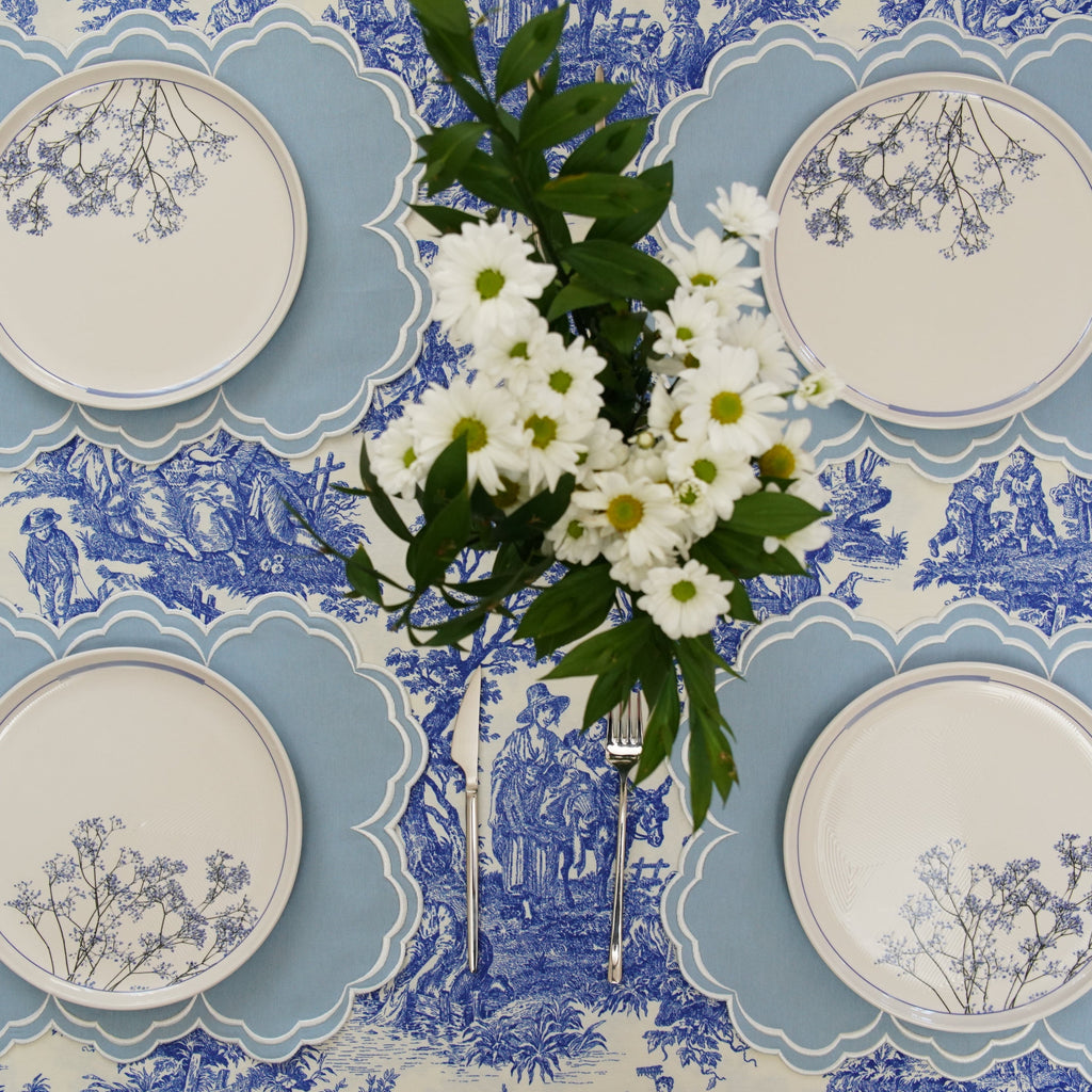 AQUELLE BABY BLUE RECTANGLE FABRIC PLACEMAT (Set Of 4)