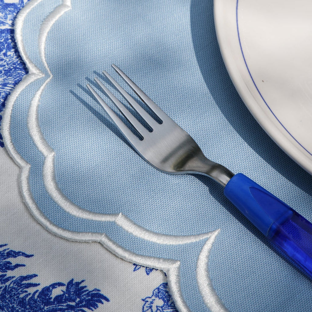 AQUELLE BABY BLUE RECTANGLE FABRIC PLACEMAT (Set Of 4)