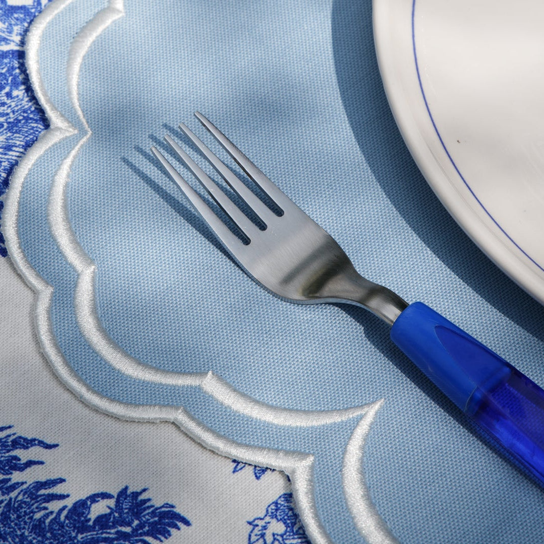 AQUELLE BABY BLUE RECTANGLE FABRIC PLACEMAT (Set Of 4)
