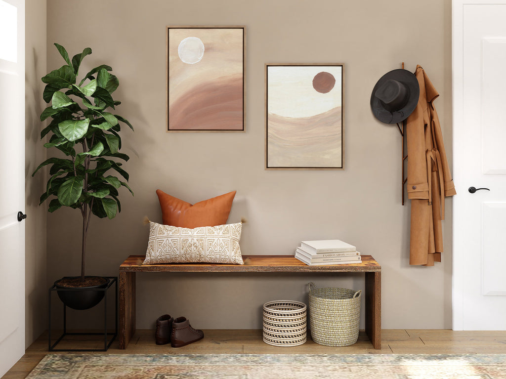 Sylvie Sandy Moon and Carmamel Sunset Framed Canvas Art Set by Mentoring Positives