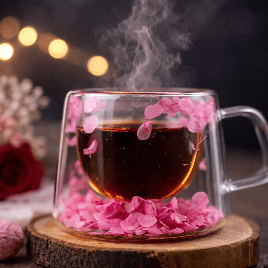 Handcrafted Floral Double-Wall Glass Mug