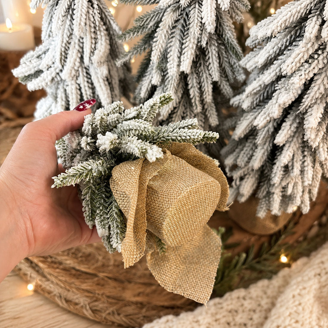 Flocked Mini Christmas Trees