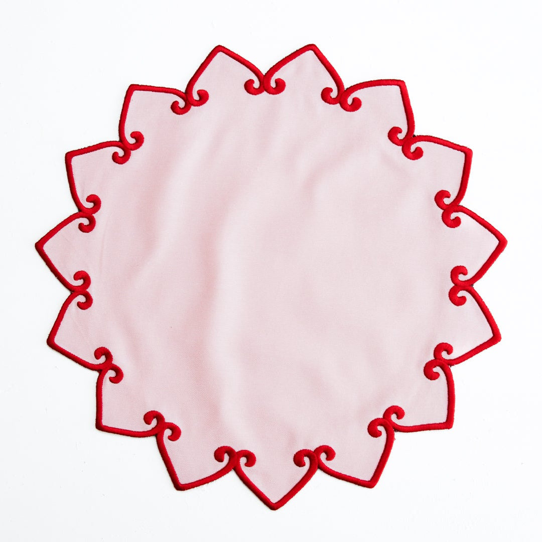 ASHBURY PINK CROWN FABRIC PLACEMAT (Set Of 4)