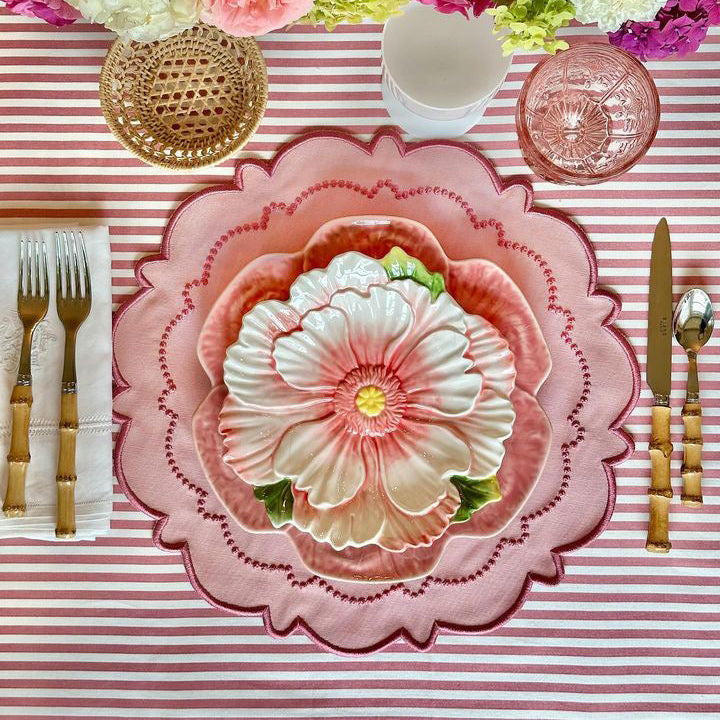 HARMONY PINK ROUND FABRIC PLACEMAT (Set Of 4)