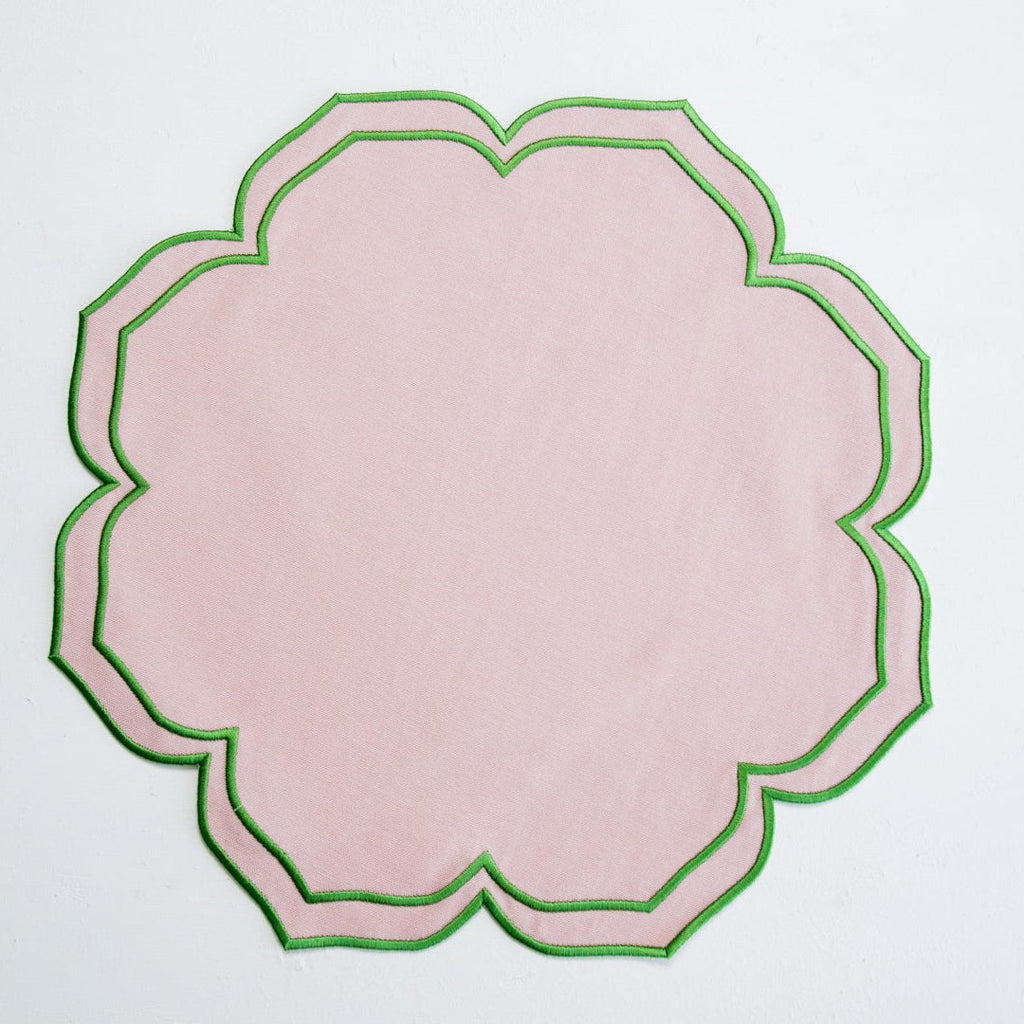 LUMERA PINK WAVY EDGE FABRIC PLACEMAT (Set Of 4)