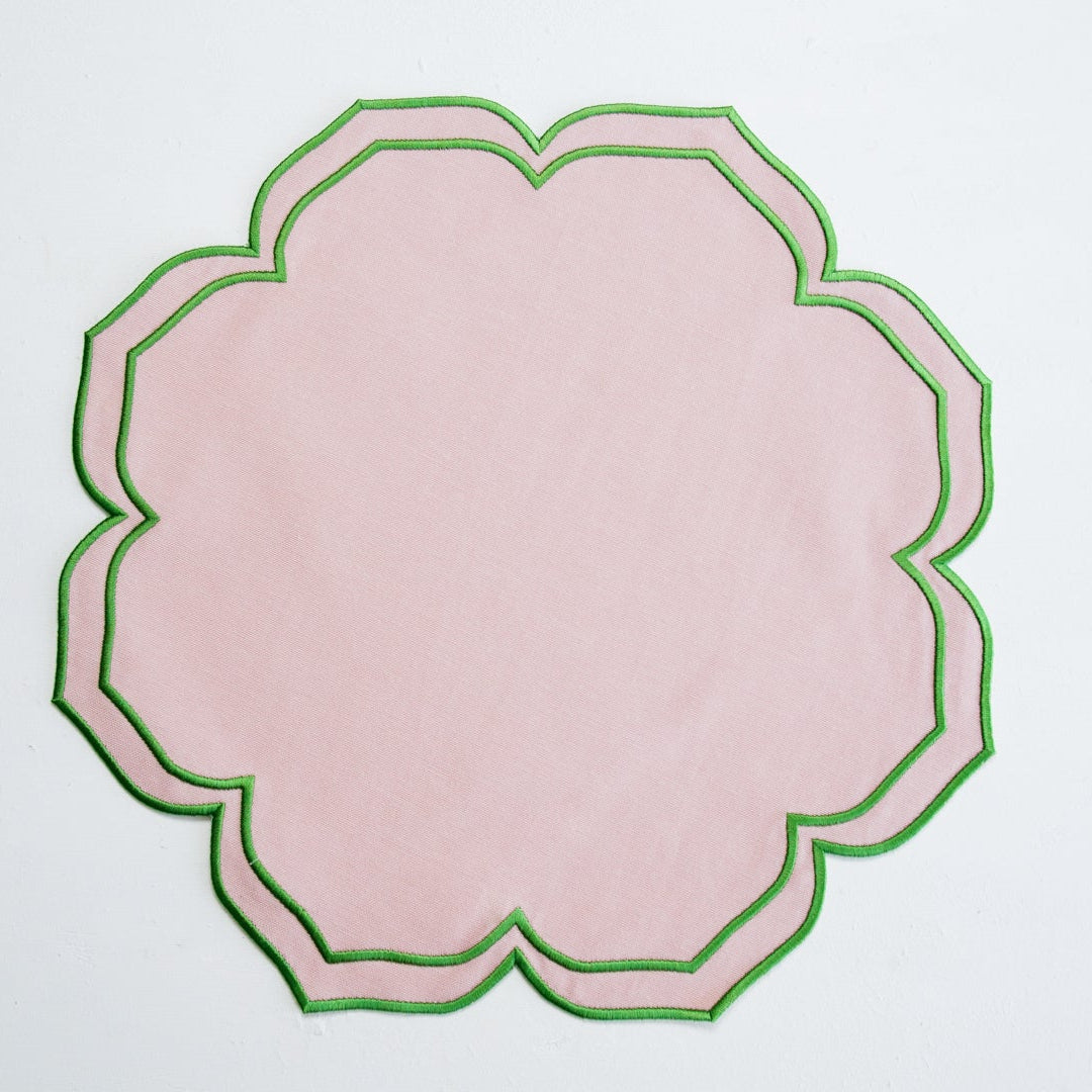 LUMERA PINK WAVY EDGE FABRIC PLACEMAT (Set Of 4)