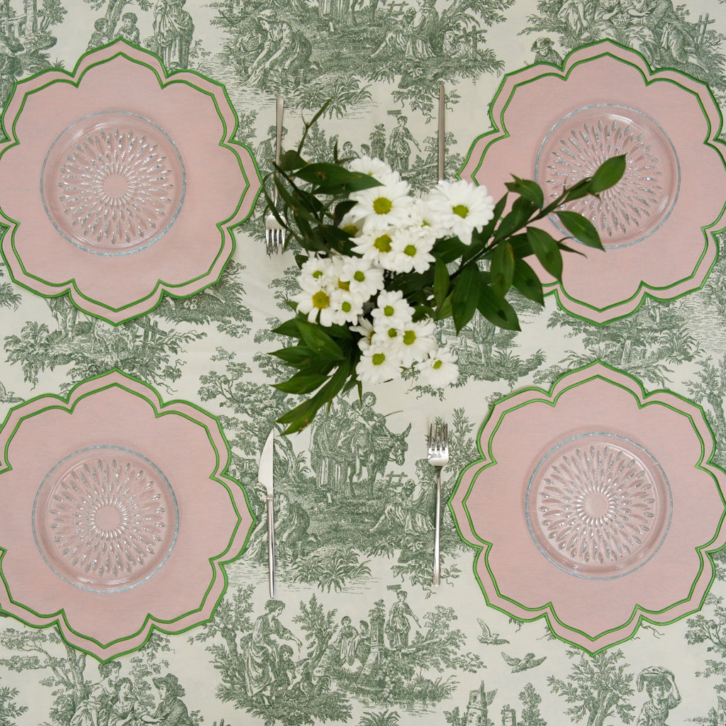 LUMERA PINK WAVY EDGE FABRIC PLACEMAT (Set Of 4)