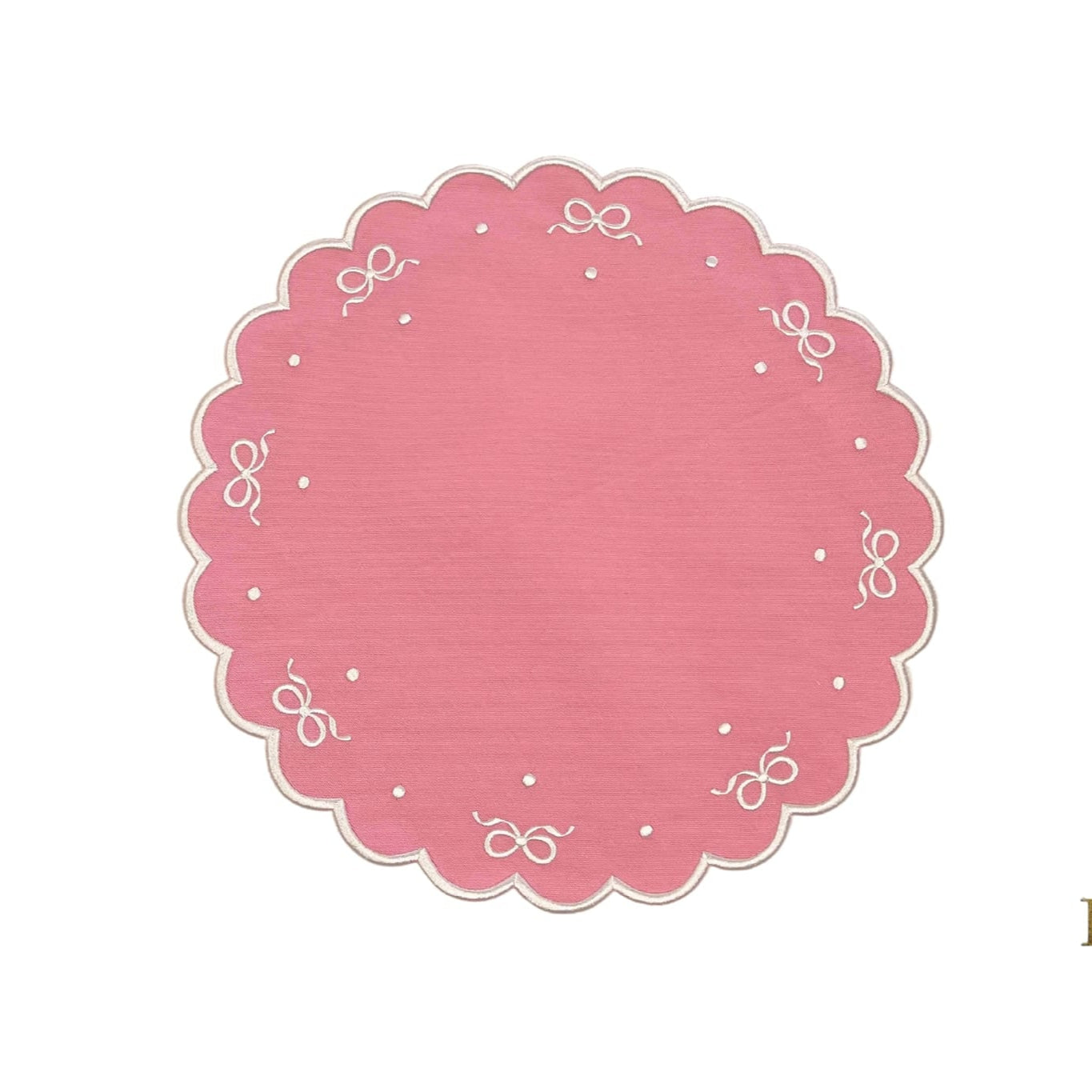 RIBBIA PINK ROUND FABRIC PLACEMAT (Set Of 4)
