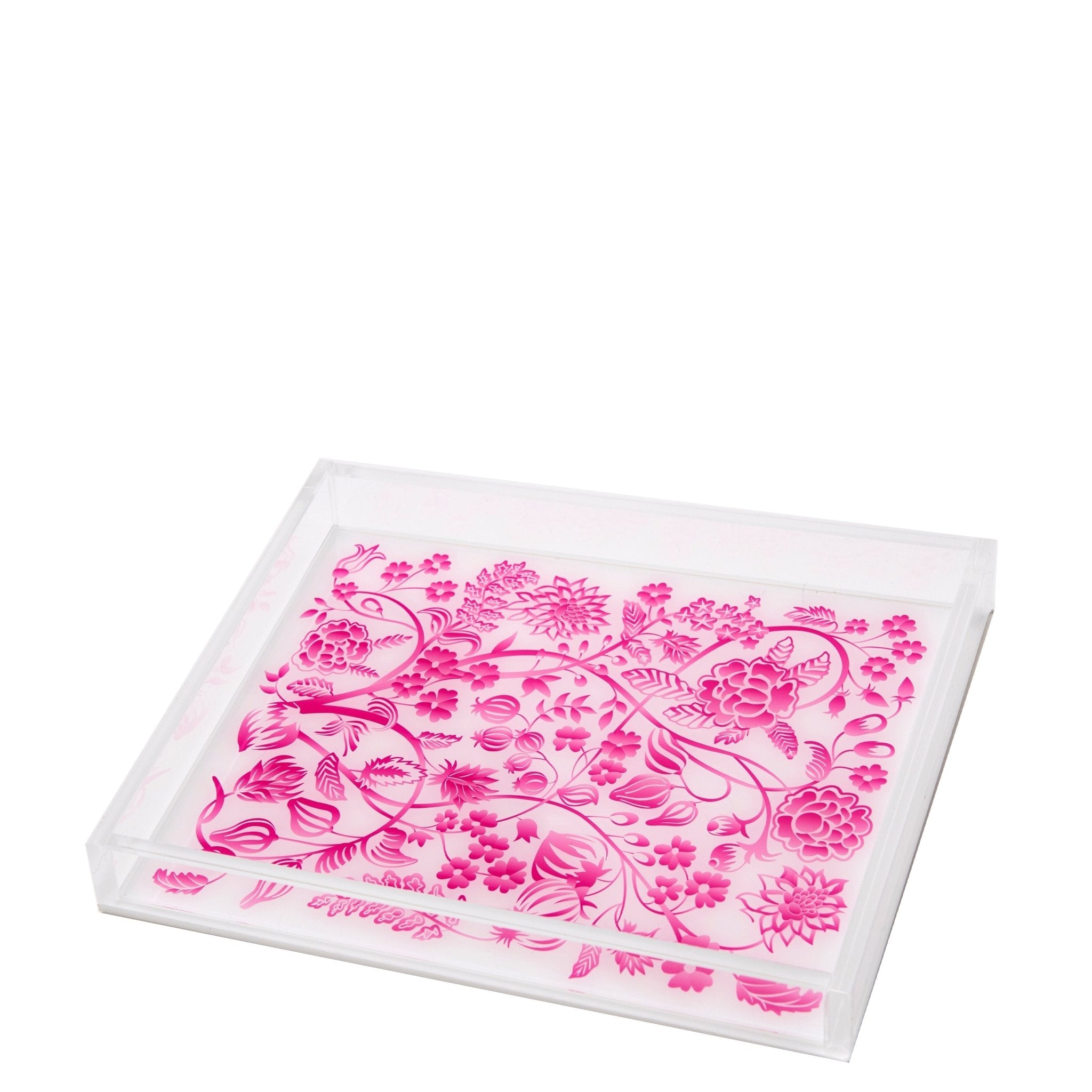 Pink Toile Acrylic Tray