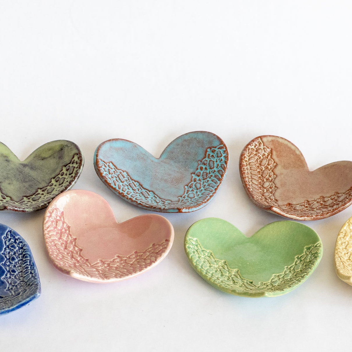 Lace-Impressed Heart Ring Dish