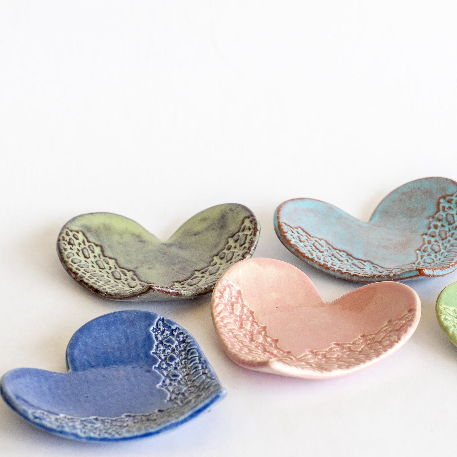 Lace-Impressed Heart Ring Dish