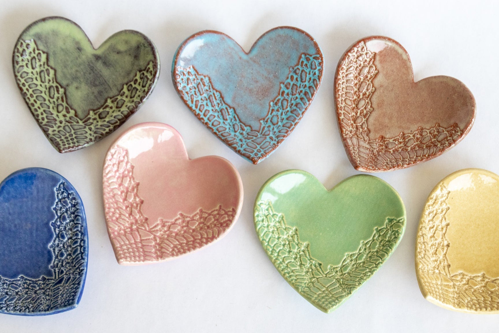 Lace-Impressed Heart Ring Dish