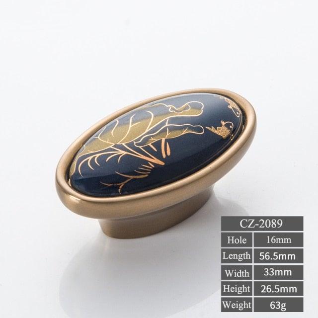 Navy Ceramic Door Handle