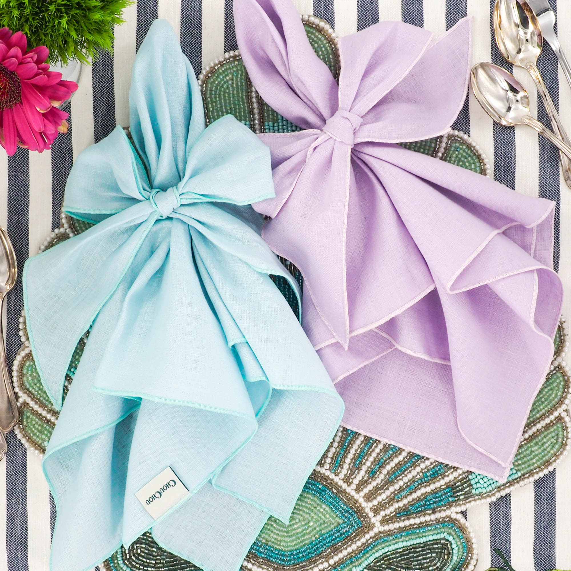 Aubergine Linen Dinner Napkins — Set of 4