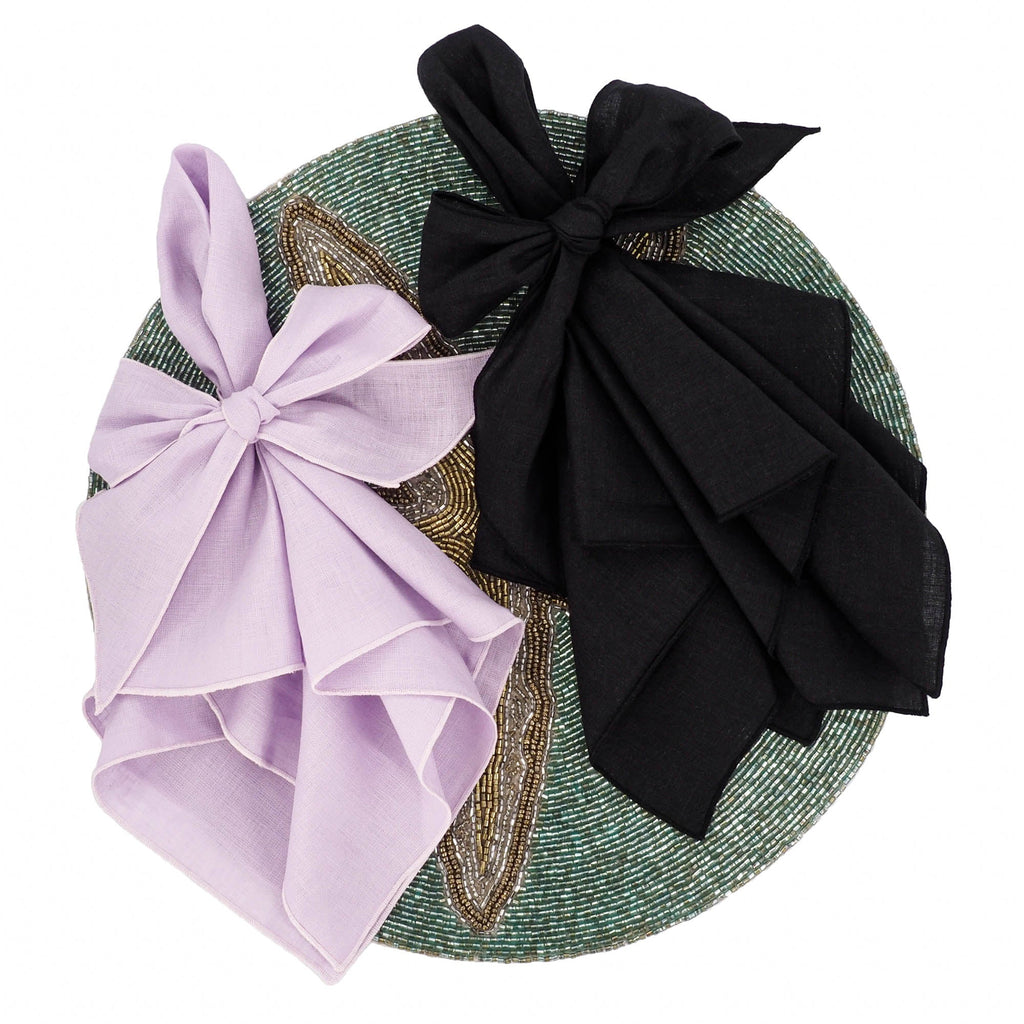 Aubergine Linen Dinner Napkins — Set of 4