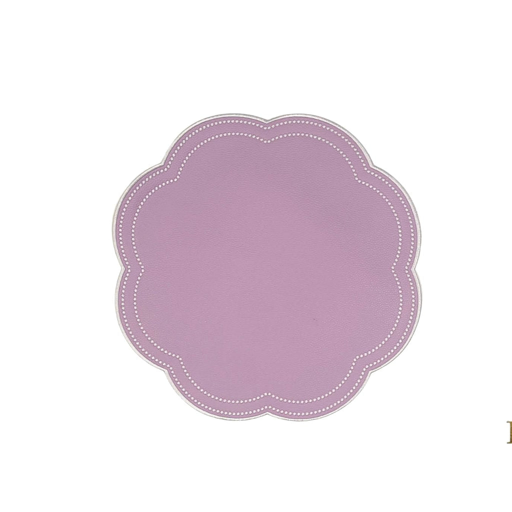 NURTURE PURPLE SCALLOPED FAUX LEATHER PLACEMAT (Set Of 4)