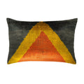 Pyramid Silk Velvet Ikat Throw Pillow Cover, 16 x 24