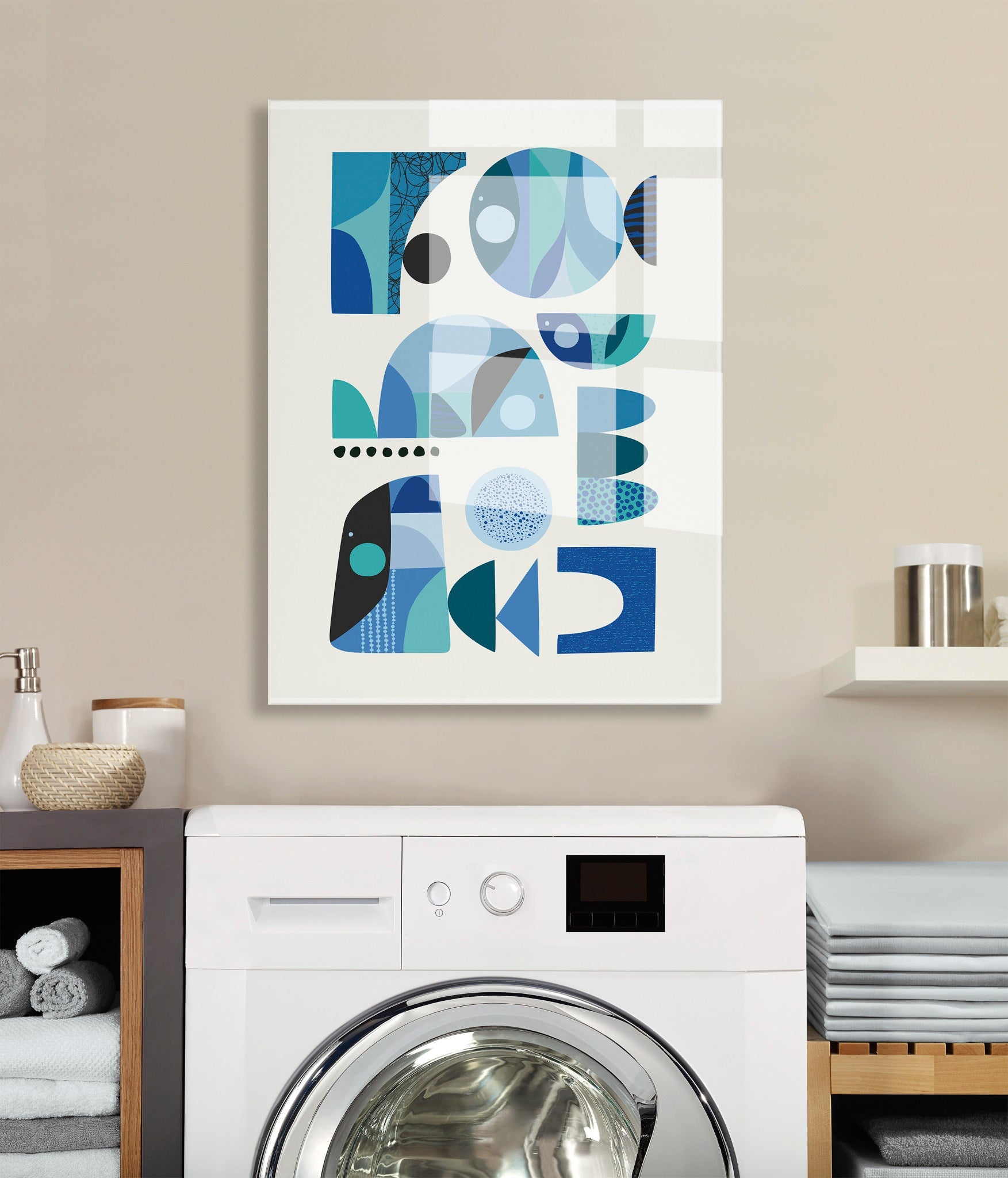 Mid Century Fish Blue Floating Acrylic Art by Rachel Lee of My Dream Wall