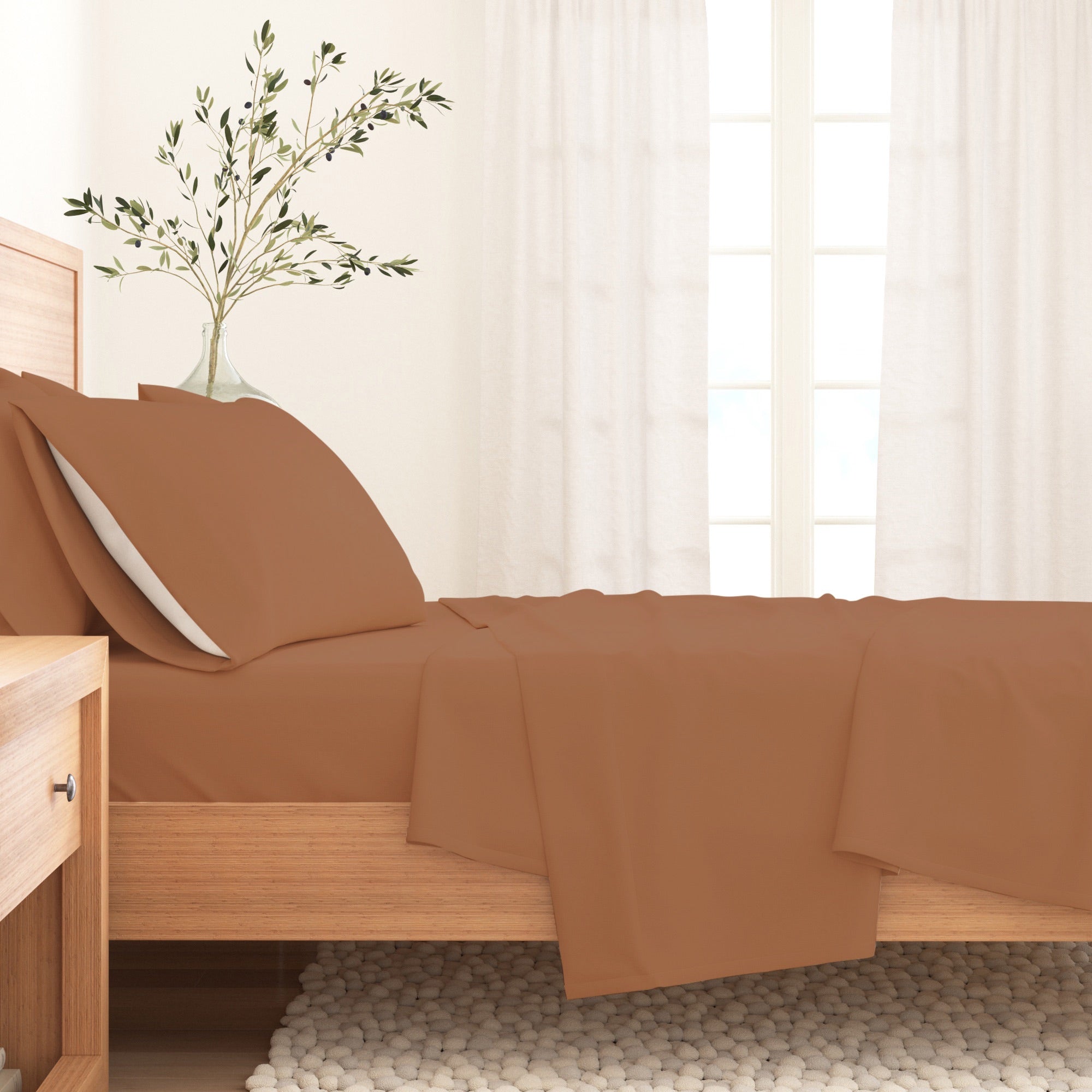 Cotton Solid Flannel Sheet - Nordic Collection