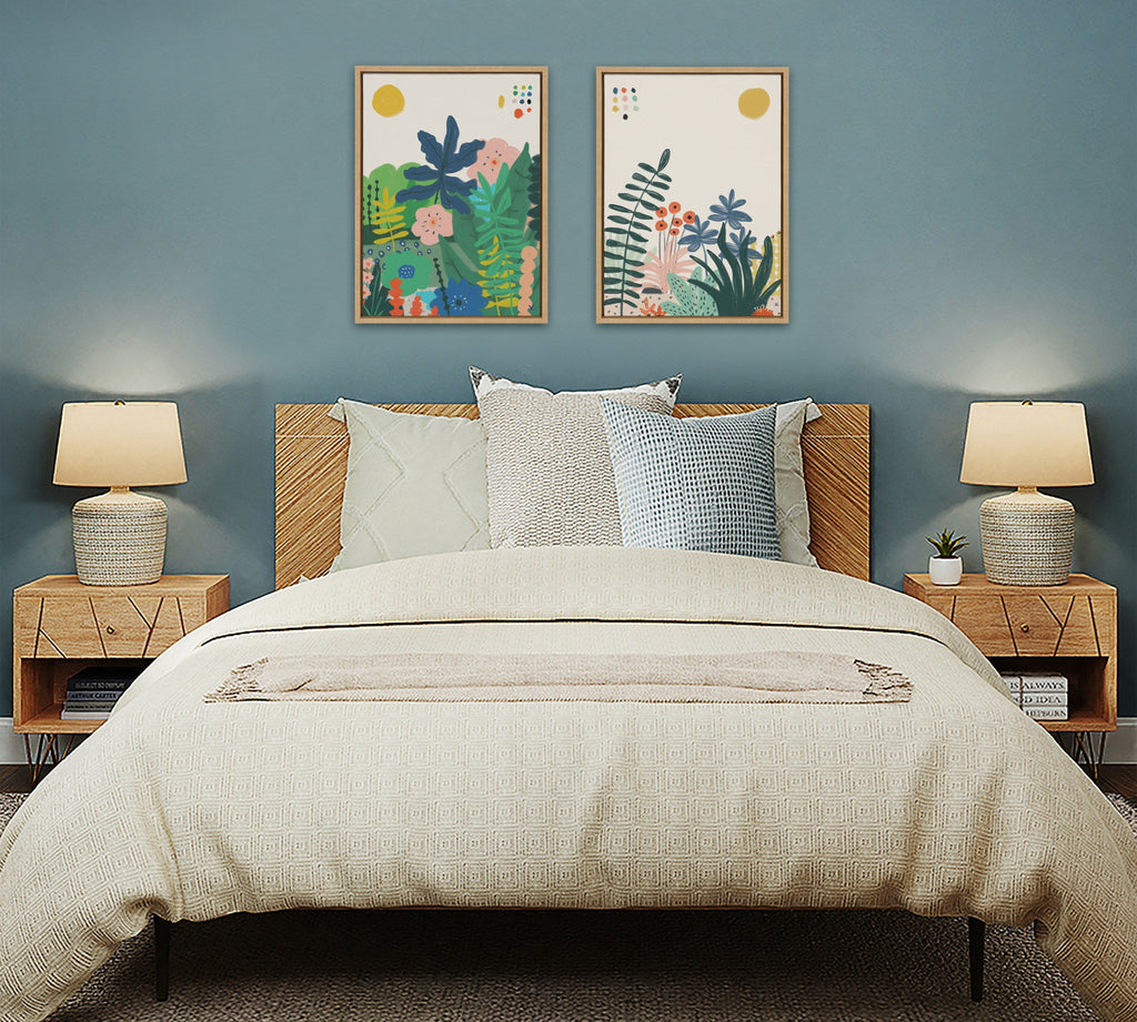 Sylvie Zen Garden 1 and 2 Framed Canvas Art Set by Kelly Knaga