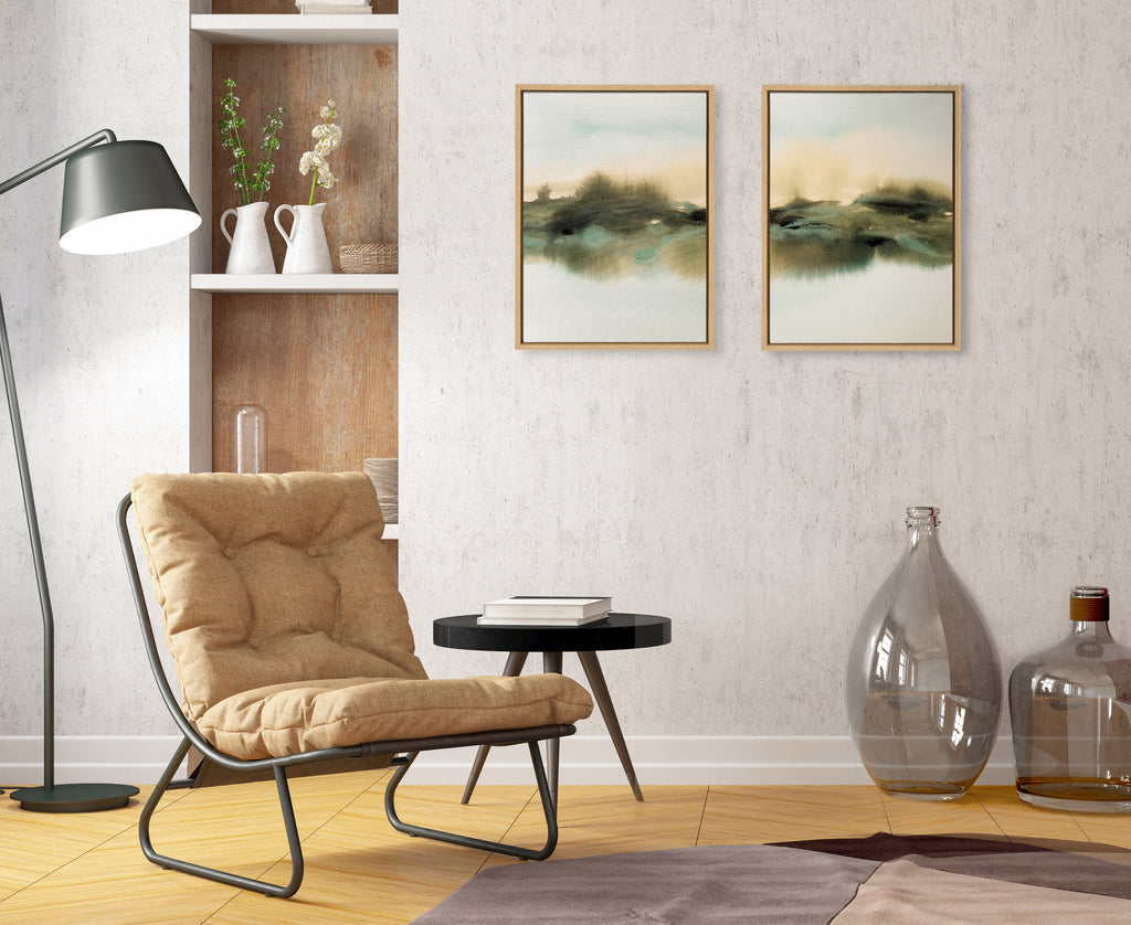 Sylvie Tranquil Meadows I and II Framed Canvas Art Set by Amy Lighthall