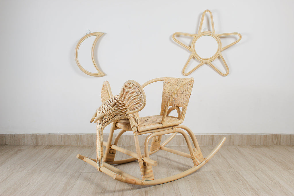 Natural Rattan Moon Wall Mirror