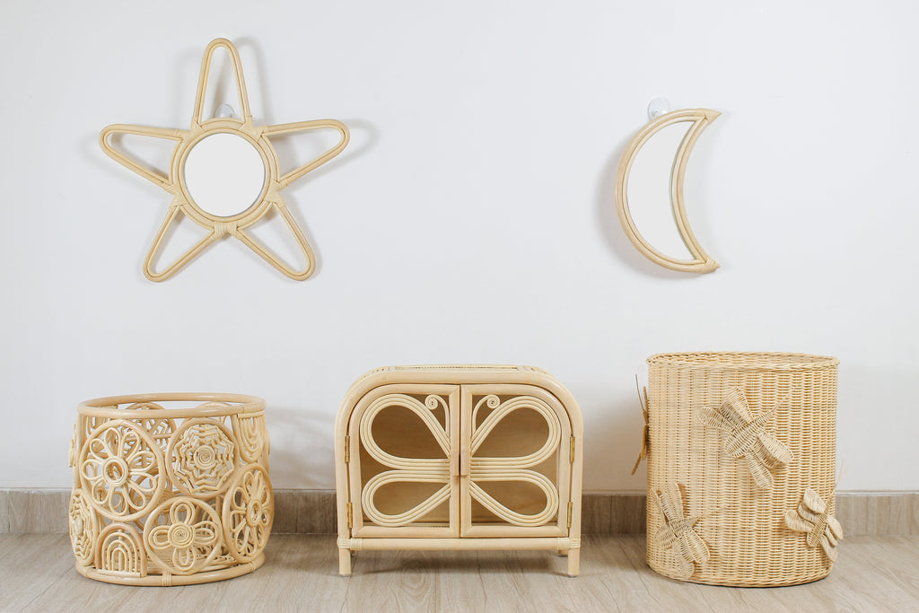 Rainbow Rattan Storage Hamper