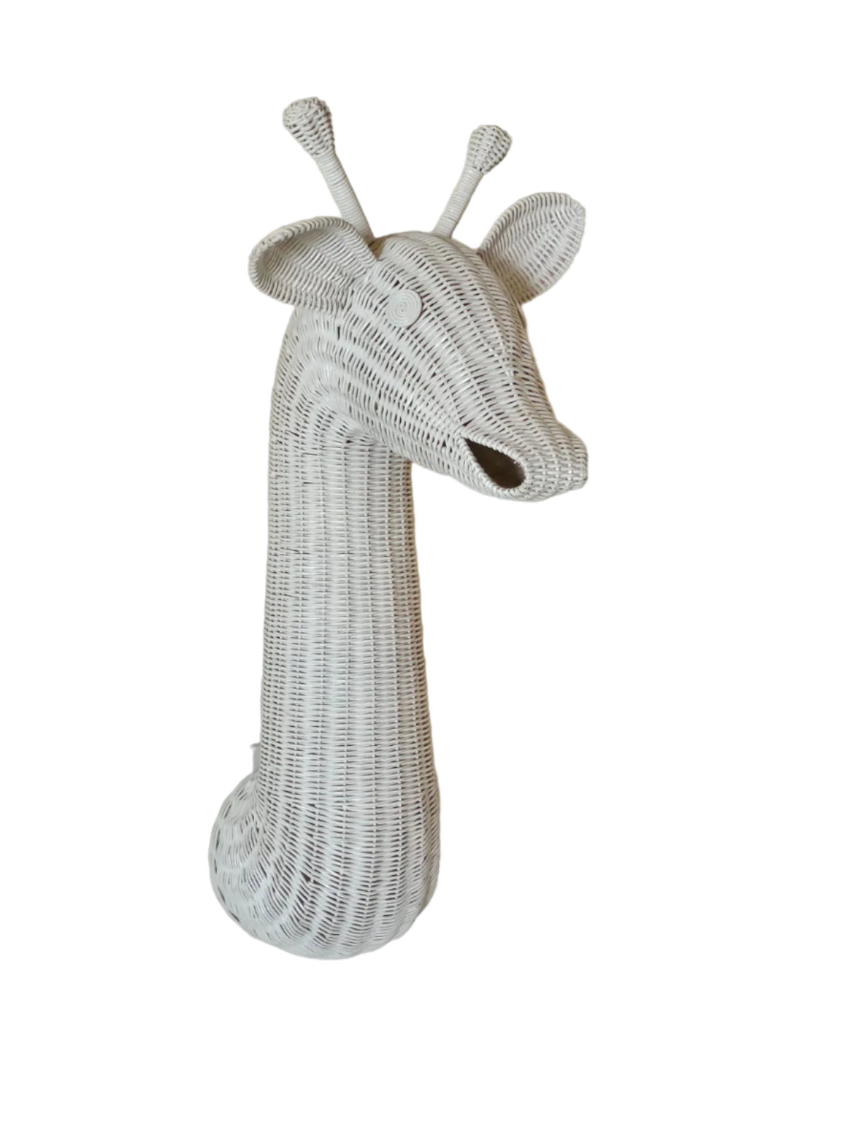 Natural & White Rattan Giraffe Wall Decor